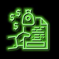 assistance with accounting and financial management neon glow icon illustration vector