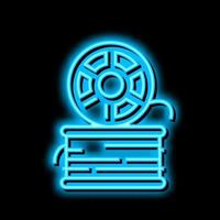 3d printer plastic neon glow icon illustration vector