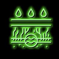 rain gutter drainage system neon glow icon illustration vector