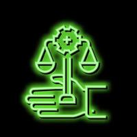 assistance in compliance with regulatory requirements neon glow icon illustration vector