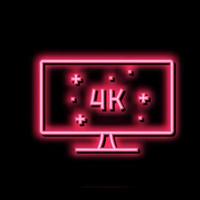 4k resolution computer display neon glow icon illustration vector