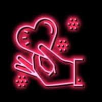 valentine postcard present neon glow icon illustration vector