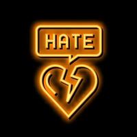 hate aggressive neon glow icon illustration vector