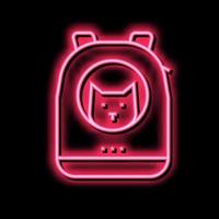 backpack for cat carrying neon glow icon illustration vector