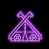 tent viking neon glow icon illustration vector