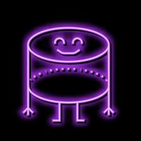 cylinder geometric shape character neon glow icon illustration vector