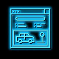 online driving school lesson neon glow icon illustration vector