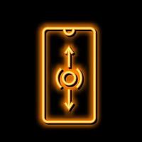 mobile scroll neon glow icon illustration vector