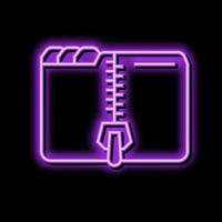 archive folder neon glow icon illustration vector