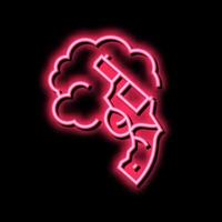 gun weapon neon glow icon illustration vector