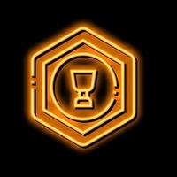 silver cup game reward neon glow icon illustration vector