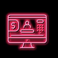 internet online banking neon glow icon illustration vector