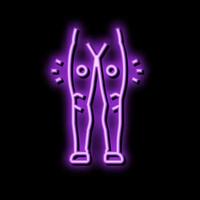 thigh pain body ache neon glow icon illustration vector