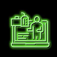 blogging reputation management neon glow icon illustration vector