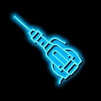 jackhammer tool neon glow icon illustration vector