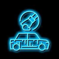 sanding of car neon glow icon illustration vector