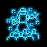 popstar kids party neon glow icon illustration vector