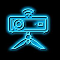 smart wi-fi mini projector neon glow icon illustration vector
