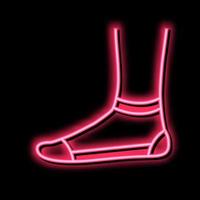 low cut sock neon glow icon illustration vector