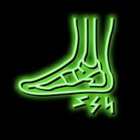 heel spur disease neon glow icon illustration vector