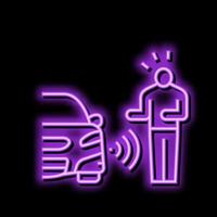 pedestrian sensor neon glow icon illustration vector