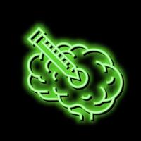 injection in brain neon glow icon illustration vector