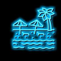 beach sandy resort neon glow icon illustration vector