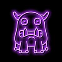 teeth monster alien neon glow icon illustration vector