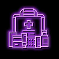 first aid kit health neon glow icon illustration vector