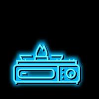 camp stove neon glow icon illustration vector