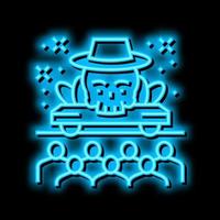 day of dead celebrative parade neon glow icon illustration vector