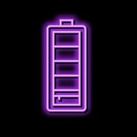 low battery power energy neon glow icon illustration vector