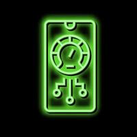 phone optimize app neon glow icon illustration vector