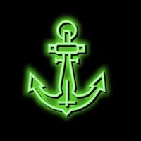 anchor port neon glow icon illustration vector