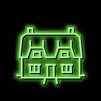 cottage house neon glow icon illustration vector