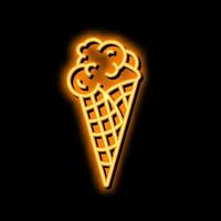 gelato ice cream neon glow icon illustration vector