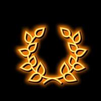 laurel crown neon glow icon illustration vector