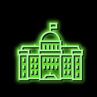 government building neon glow icon illustration vector