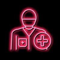 doctor medical worker neon glow icon illustration vector