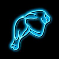 leg quarter chicken neon glow icon illustration vector