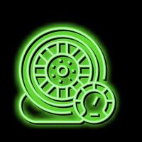 car wheel air inflating neon glow icon illustration vector