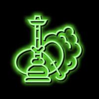 hookah smoke neon glow icon illustration vector