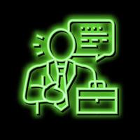 lawyer man neon glow icon illustration vector