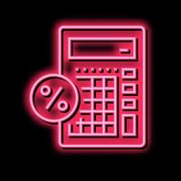 calculating loan percent neon glow icon illustration vector