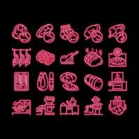 Meat Factory Product neon glow icon illustration vector