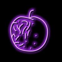 apple rotten food neon glow icon illustration vector