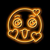 heart emoji neon glow icon illustration vector