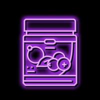 powder blueberry neon glow icon illustration vector