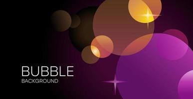 Colorful background with bubbles and stars. Bright illustration of multi-colored circles on a dark background. vector