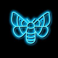 adult silkworm moths neon glow icon illustration vector